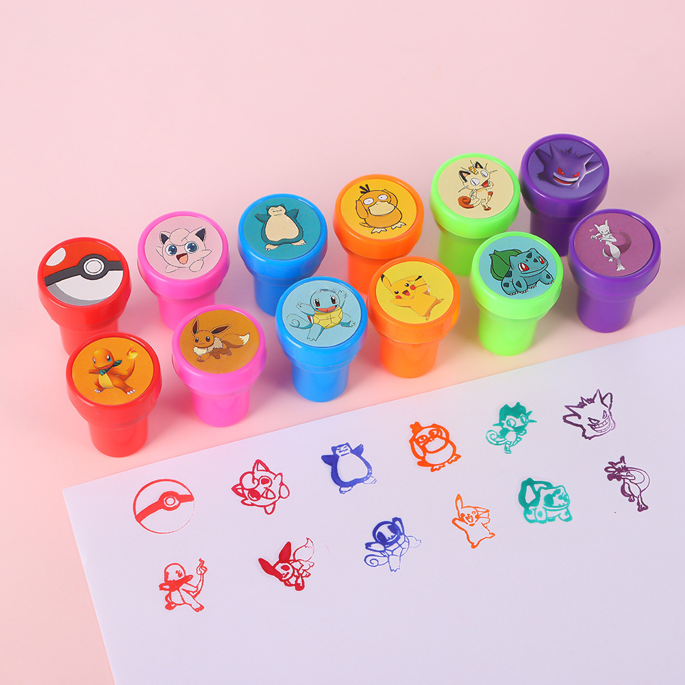 Pokemon Binder Card - 12PCS Pokemon Anime Color Mini Seal
